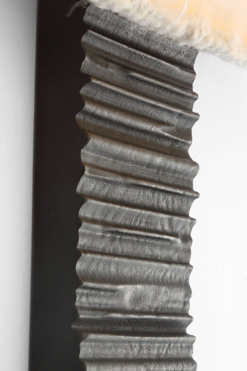 Fumar 23" Tail Sconce | Ridged Carbon | BouclÃ© Shade