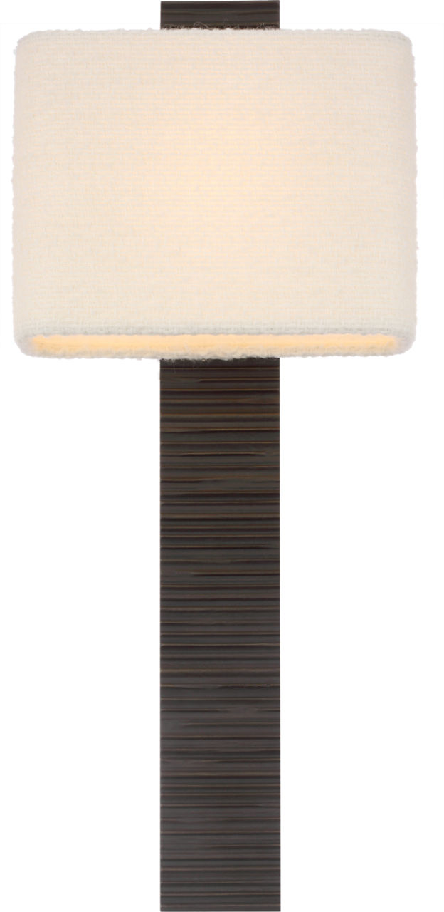 Fumar 23" Tail Sconce | Ridged Carbon | BouclÃ© Shade
