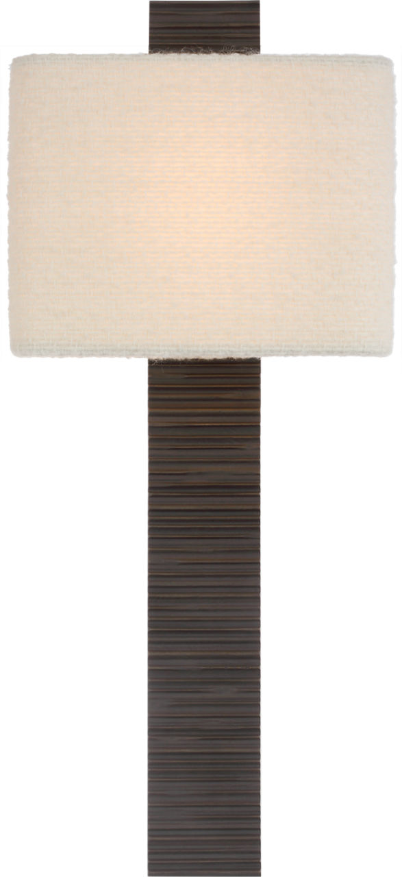 Fumar 23" Tail Sconce | Ridged Carbon | BouclÃ© Shade