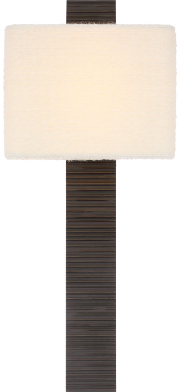 Fumar 23" Tail Sconce | Ridged Carbon | BouclÃ© Shade