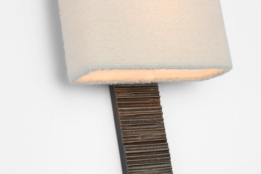 Fumar 23" Tail Sconce | Ridged Graphite | BouclÃ© Shade