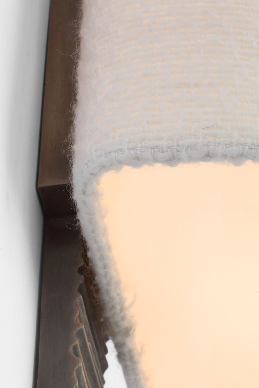 Fumar 23" Tail Sconce | Ridged Graphite | BouclÃ© Shade