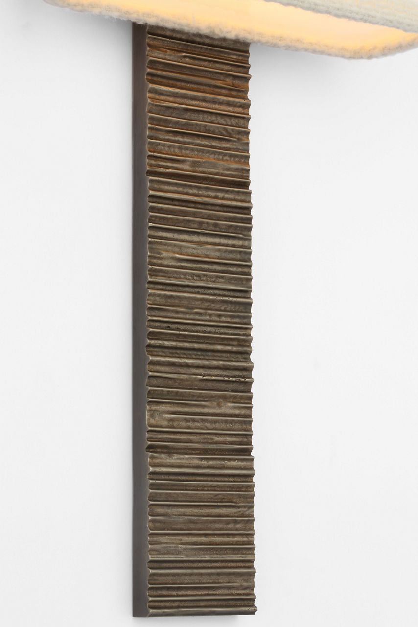 Fumar 23" Tail Sconce | Ridged Graphite | BouclÃ© Shade