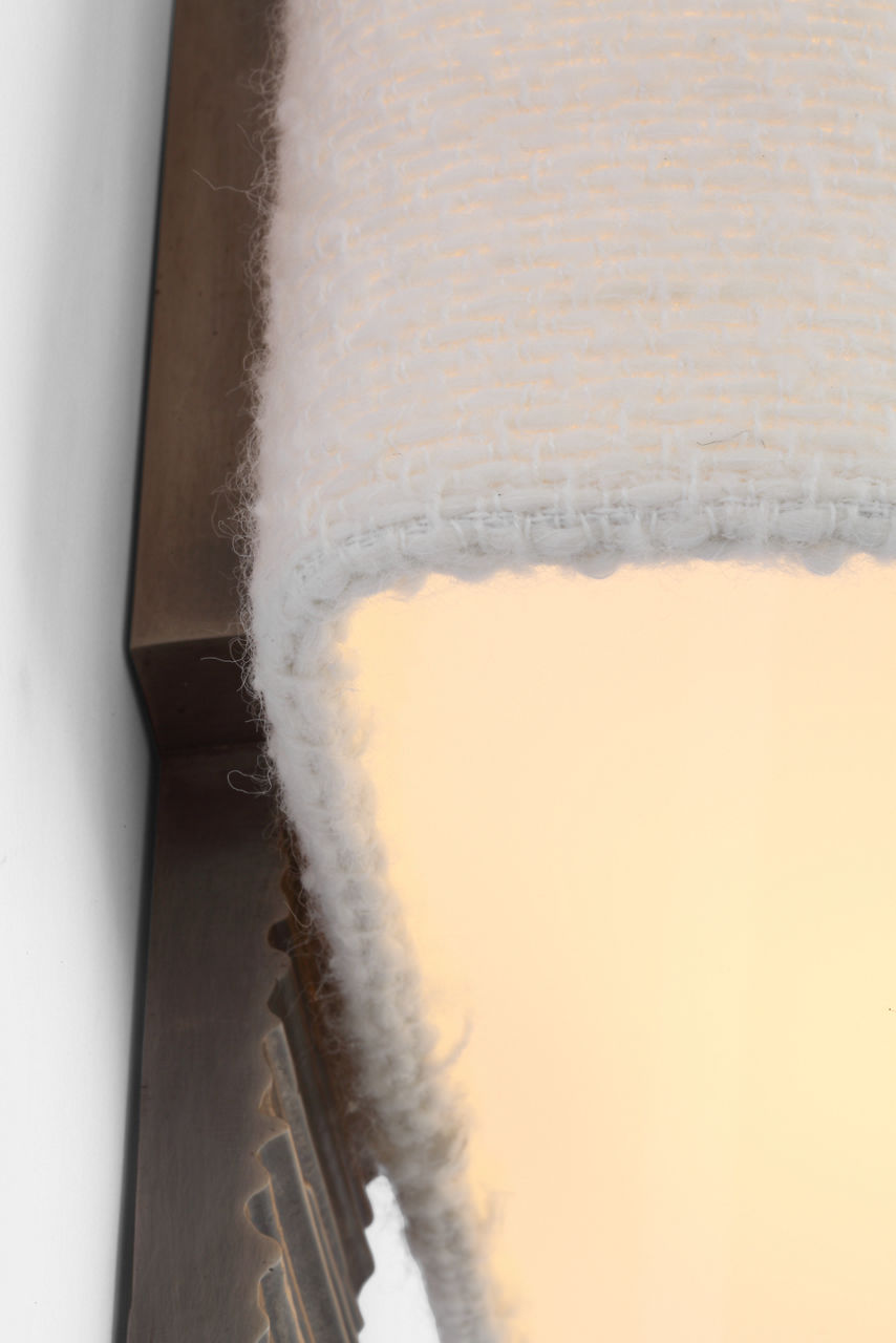 Fumar 23" Tail Sconce | Ridged Graphite | BouclÃ© Shade