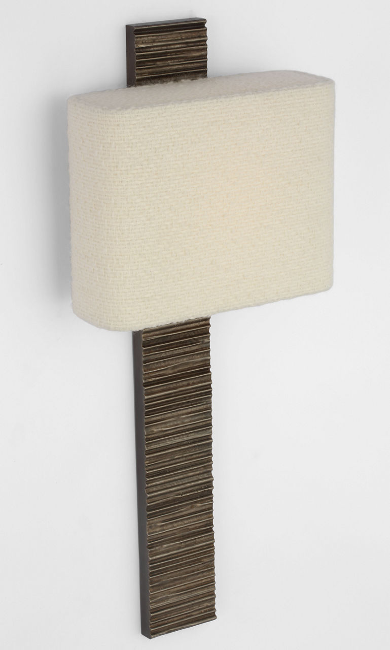 Fumar 23" Tail Sconce | Ridged Graphite | BouclÃ© Shade