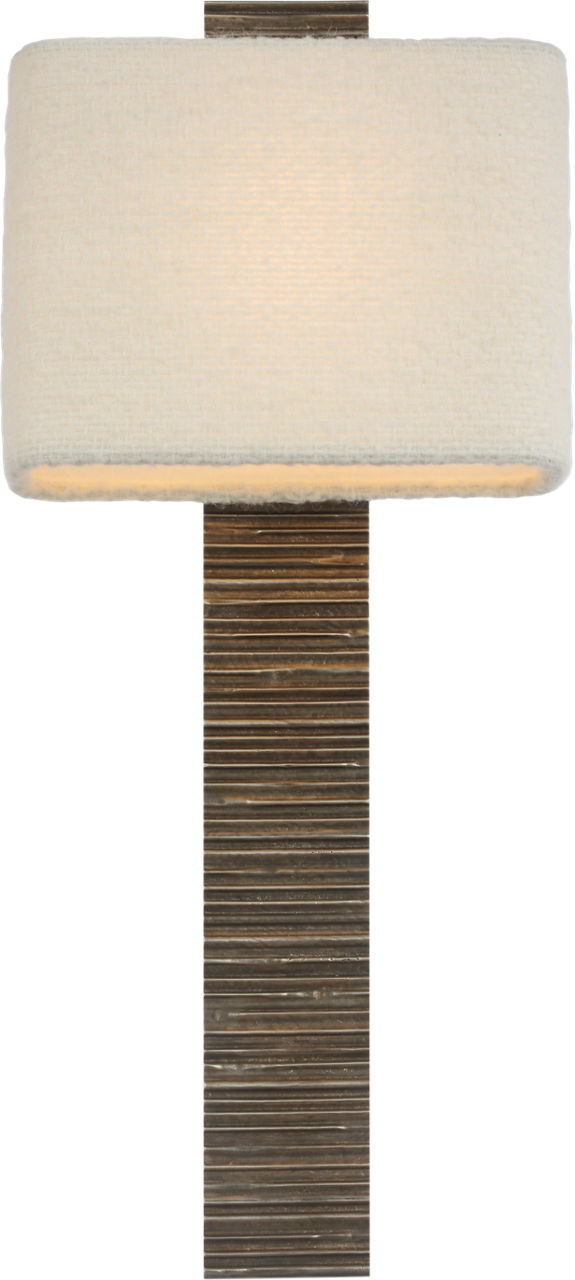 Fumar 23" Tail Sconce | Ridged Graphite | BouclÃ© Shade