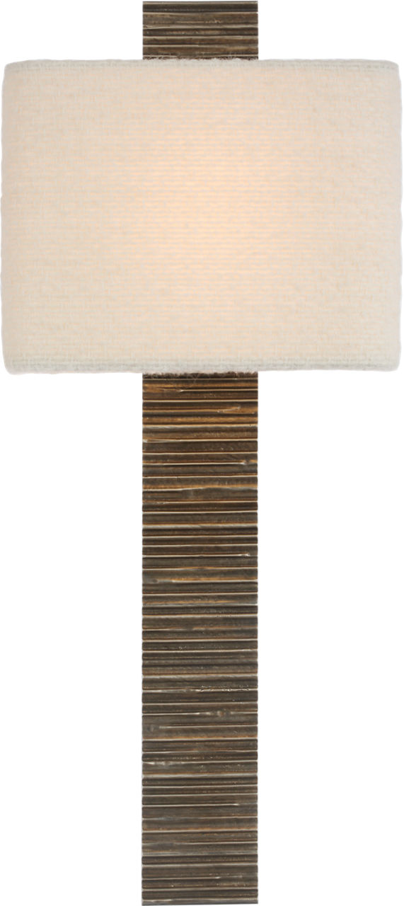 Fumar 23" Tail Sconce | Ridged Graphite | BouclÃ© Shade