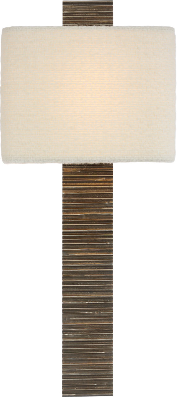 Fumar 23" Tail Sconce | Ridged Graphite | BouclÃ© Shade