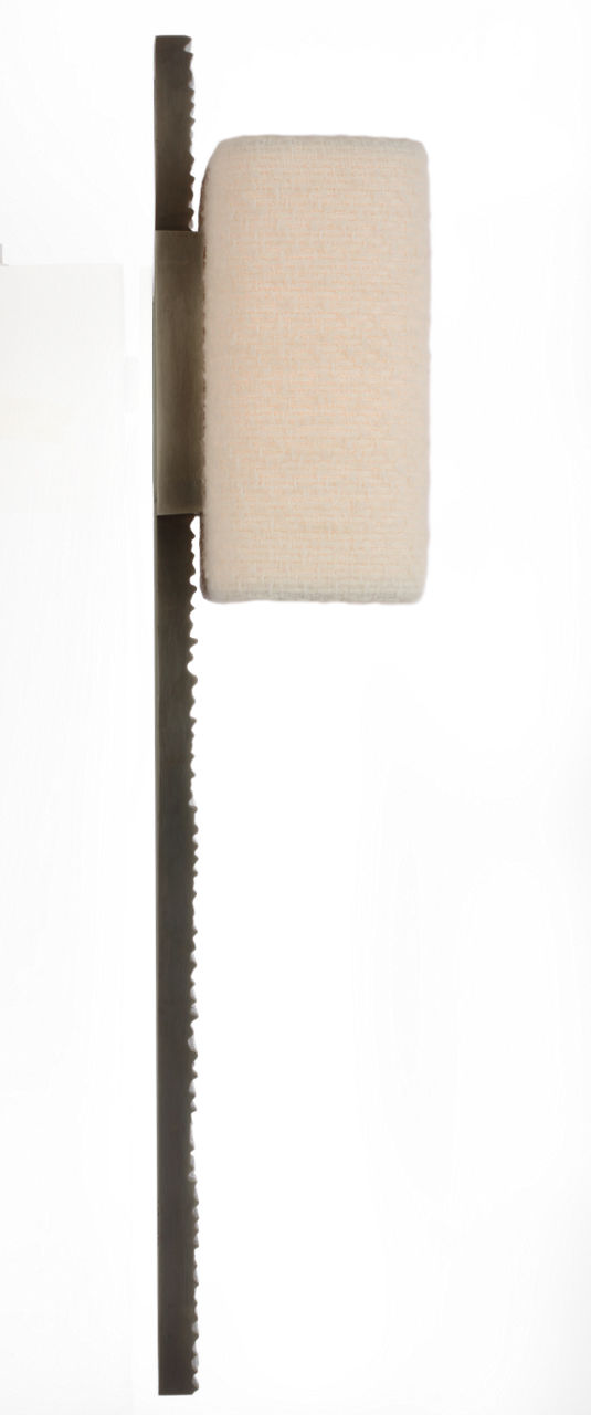 Fumar 23" Tail Sconce | Ridged Graphite | BouclÃ© Shade