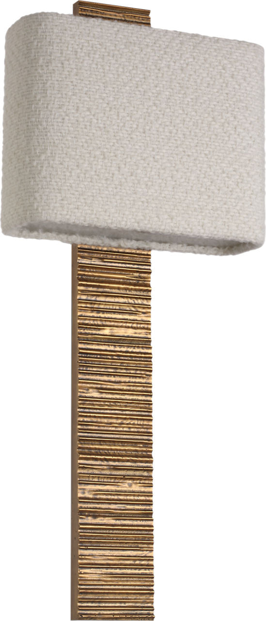 Fumar 23" Tail Sconce | Ridged Tombac | BouclÃ© Shade