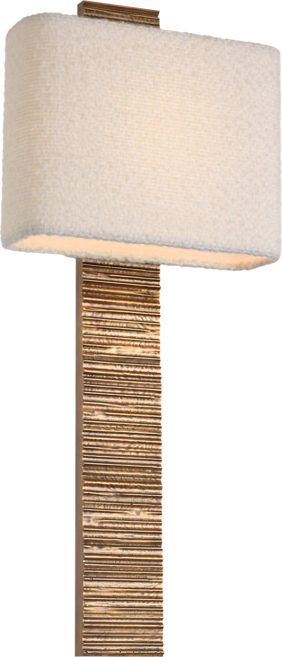 Fumar 23" Tail Sconce | Ridged Tombac | BouclÃ© Shade