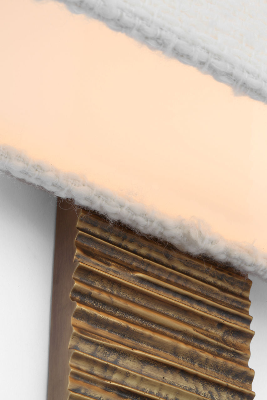Fumar 23" Tail Sconce | Ridged Tombac | BouclÃ© Shade