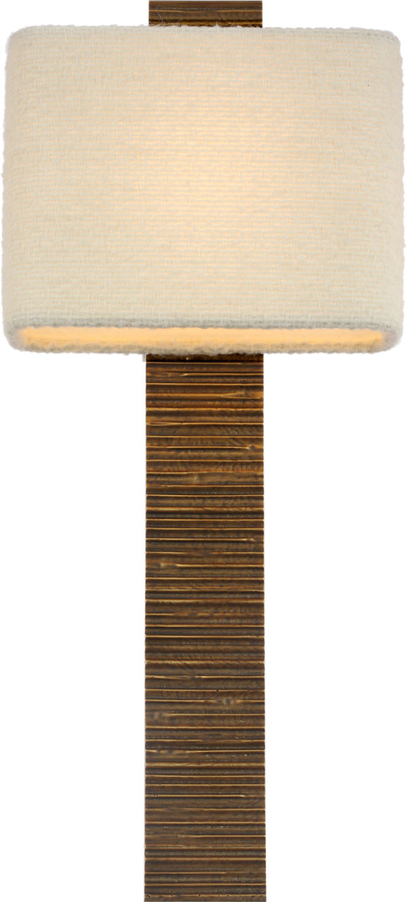 Fumar 23" Tail Sconce | Ridged Tombac | BouclÃ© Shade