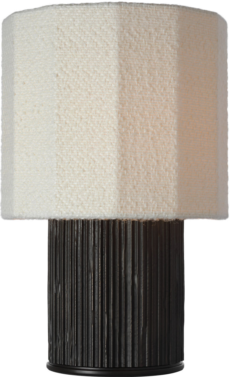 Fumar 18" Table Lamp | Ridged Carbon | BouclÃ© Shade