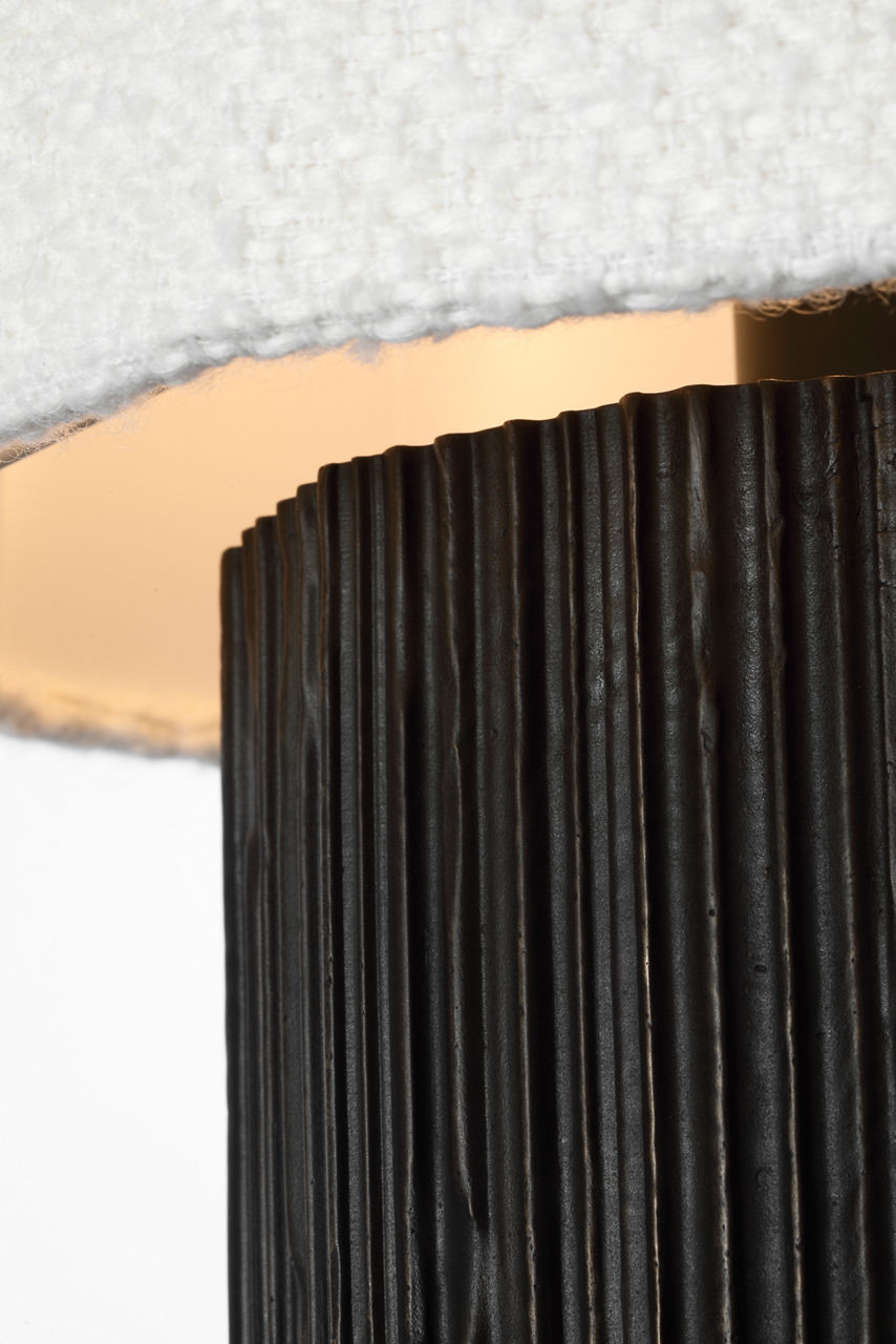 Fumar 18" Table Lamp | Ridged Carbon | BouclÃ© Shade