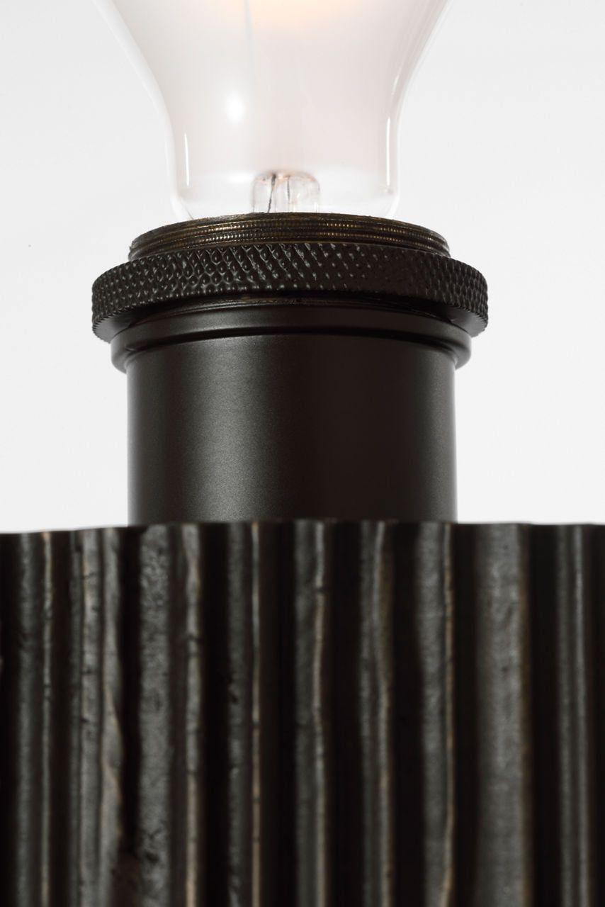Fumar 18" Table Lamp | Ridged Carbon | BouclÃ© Shade