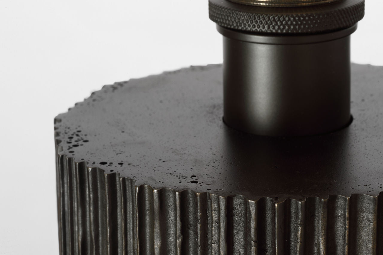 Fumar 18" Table Lamp | Ridged Carbon | BouclÃ© Shade