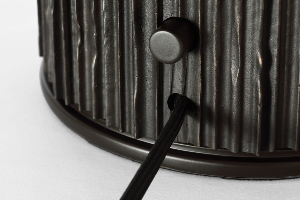 Fumar 18" Table Lamp | Ridged Carbon | BouclÃ© Shade
