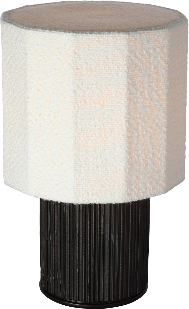 Fumar 18" Table Lamp | Ridged Carbon | BouclÃ© Shade