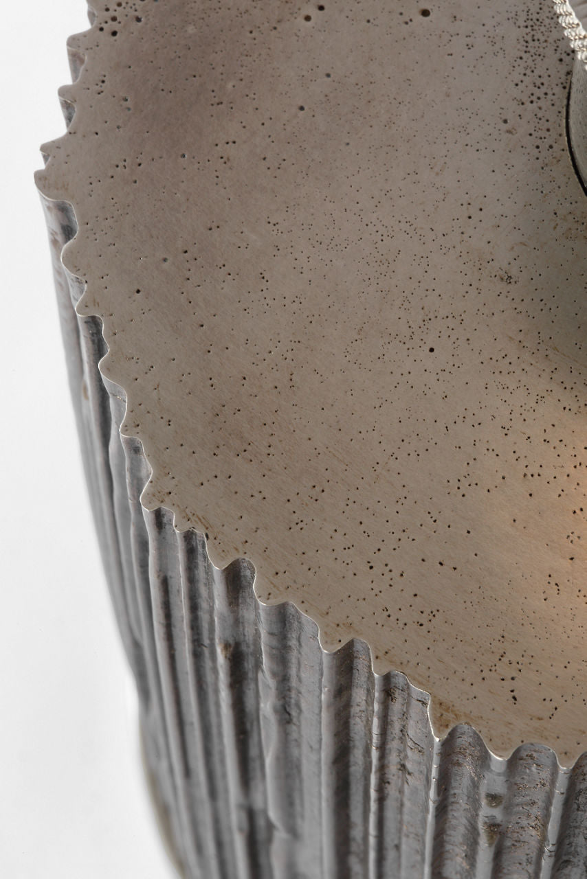 Fumar 18" Table Lamp | Ridged Graphite | BouclÃ© Shade