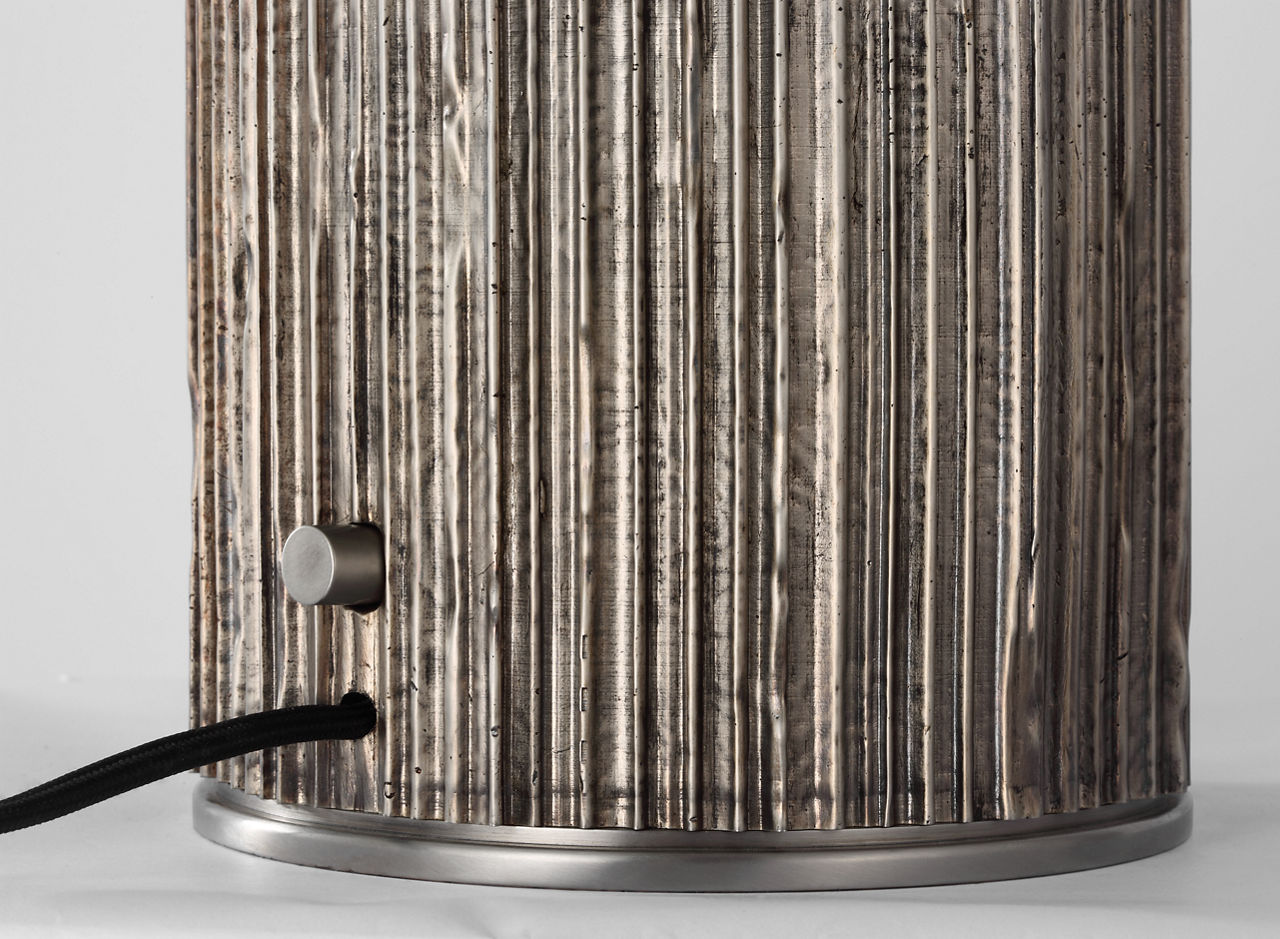 Fumar 18" Table Lamp | Ridged Graphite | BouclÃ© Shade