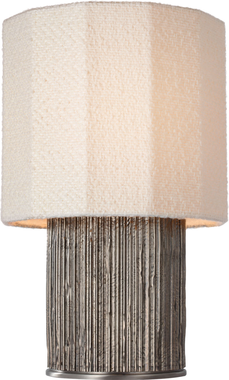 Fumar 18" Table Lamp | Ridged Graphite | BouclÃ© Shade