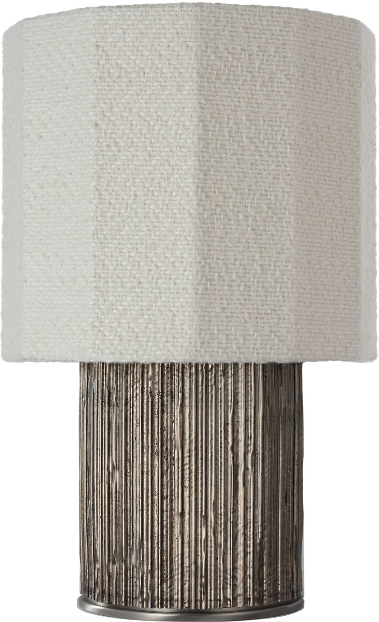 Fumar 18" Table Lamp | Ridged Graphite | BouclÃ© Shade