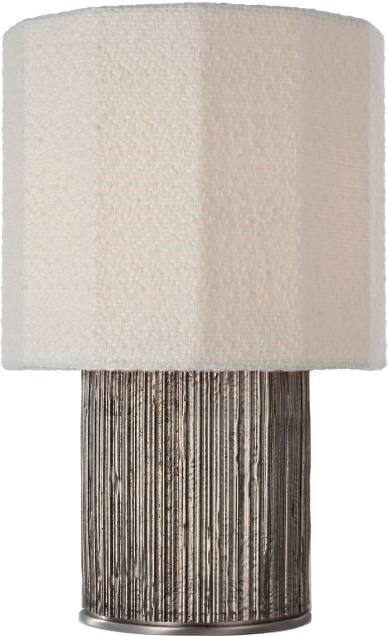 Fumar 18" Table Lamp | Ridged Graphite | BouclÃ© Shade