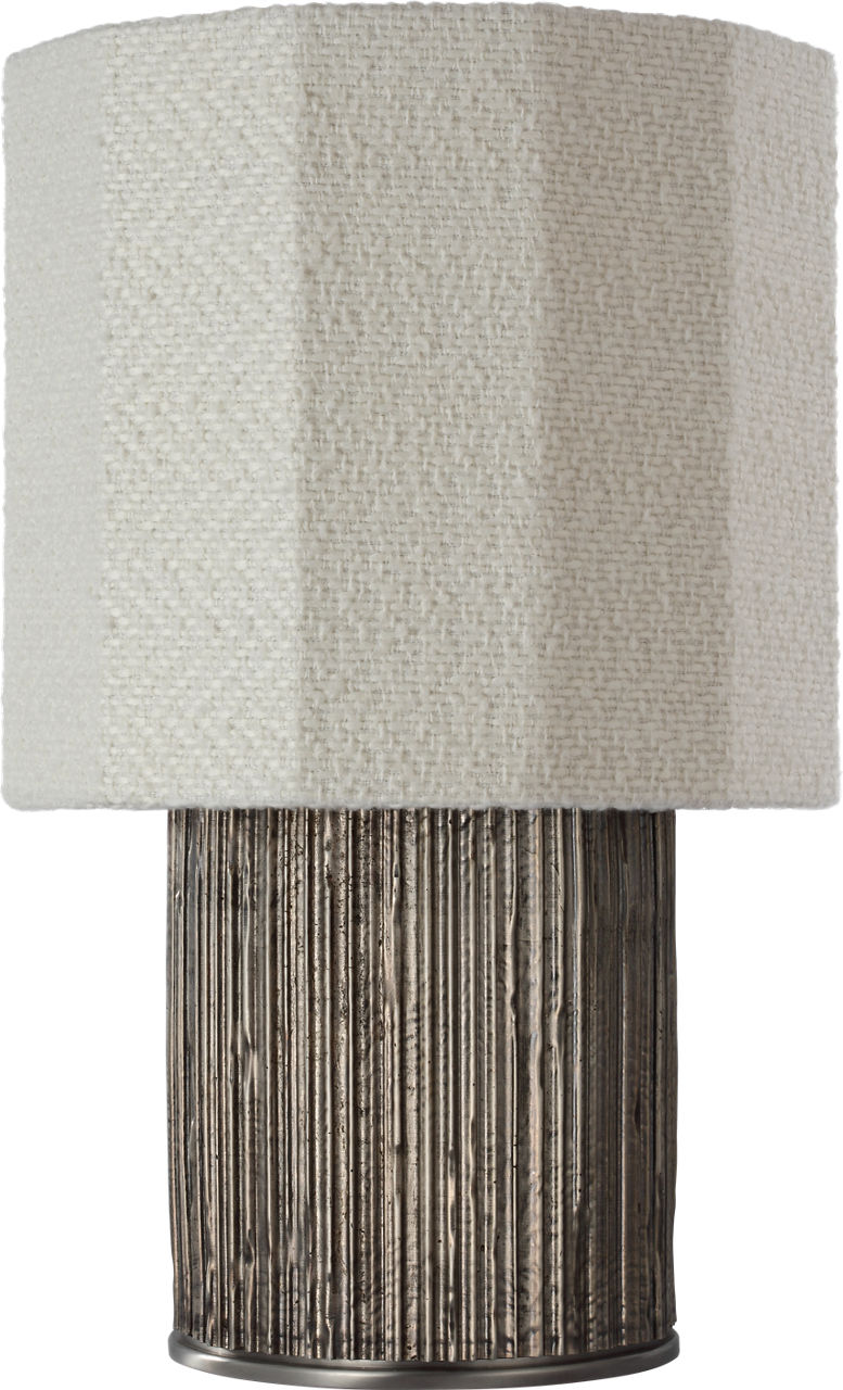 Fumar 18" Table Lamp | Ridged Graphite | BouclÃ© Shade