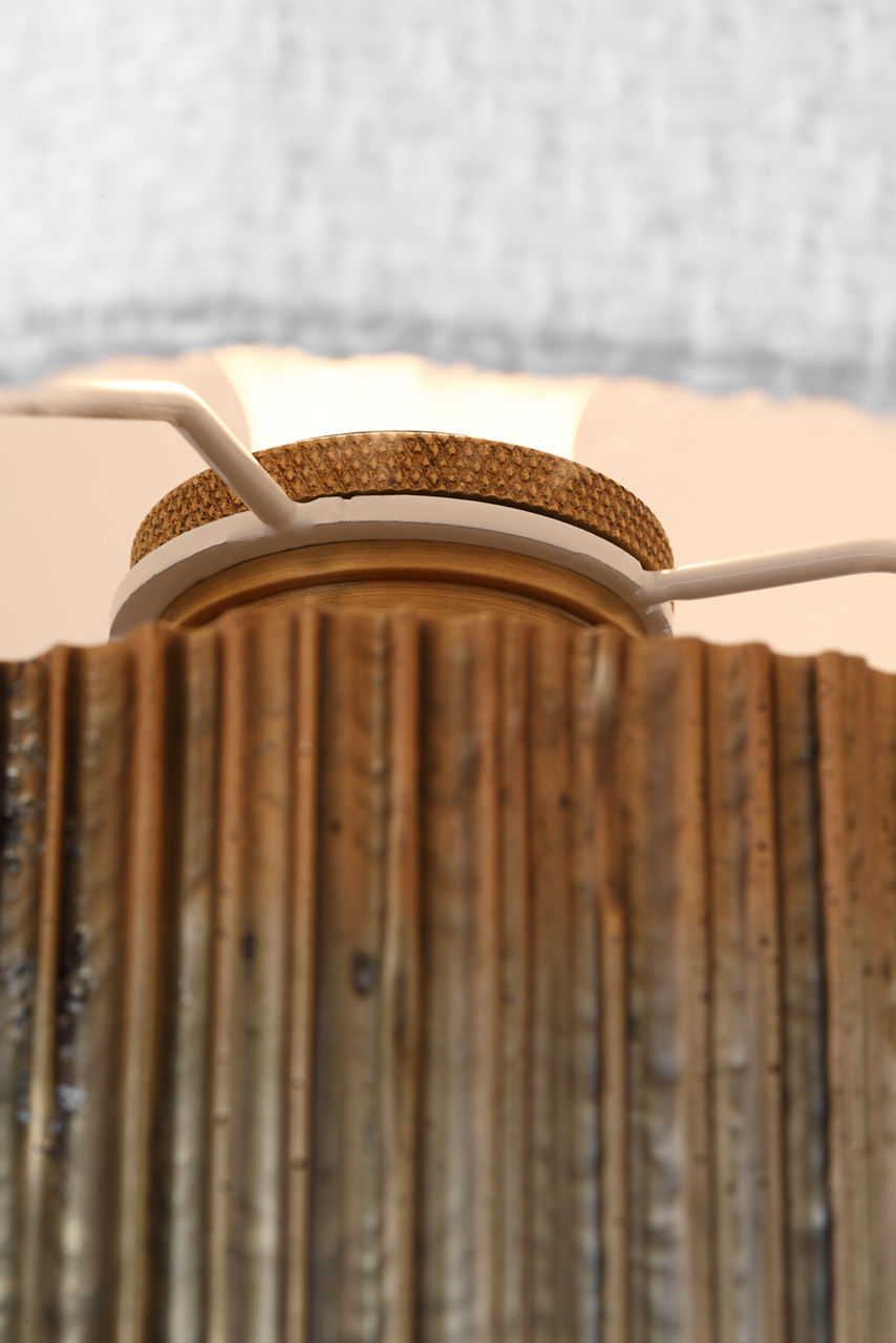 Fumar 18" Table Lamp | Ridged Tombac | BouclÃ© Shade
