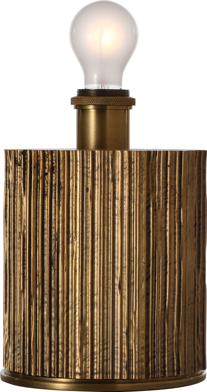 Fumar 18" Table Lamp | Ridged Tombac | BouclÃ© Shade