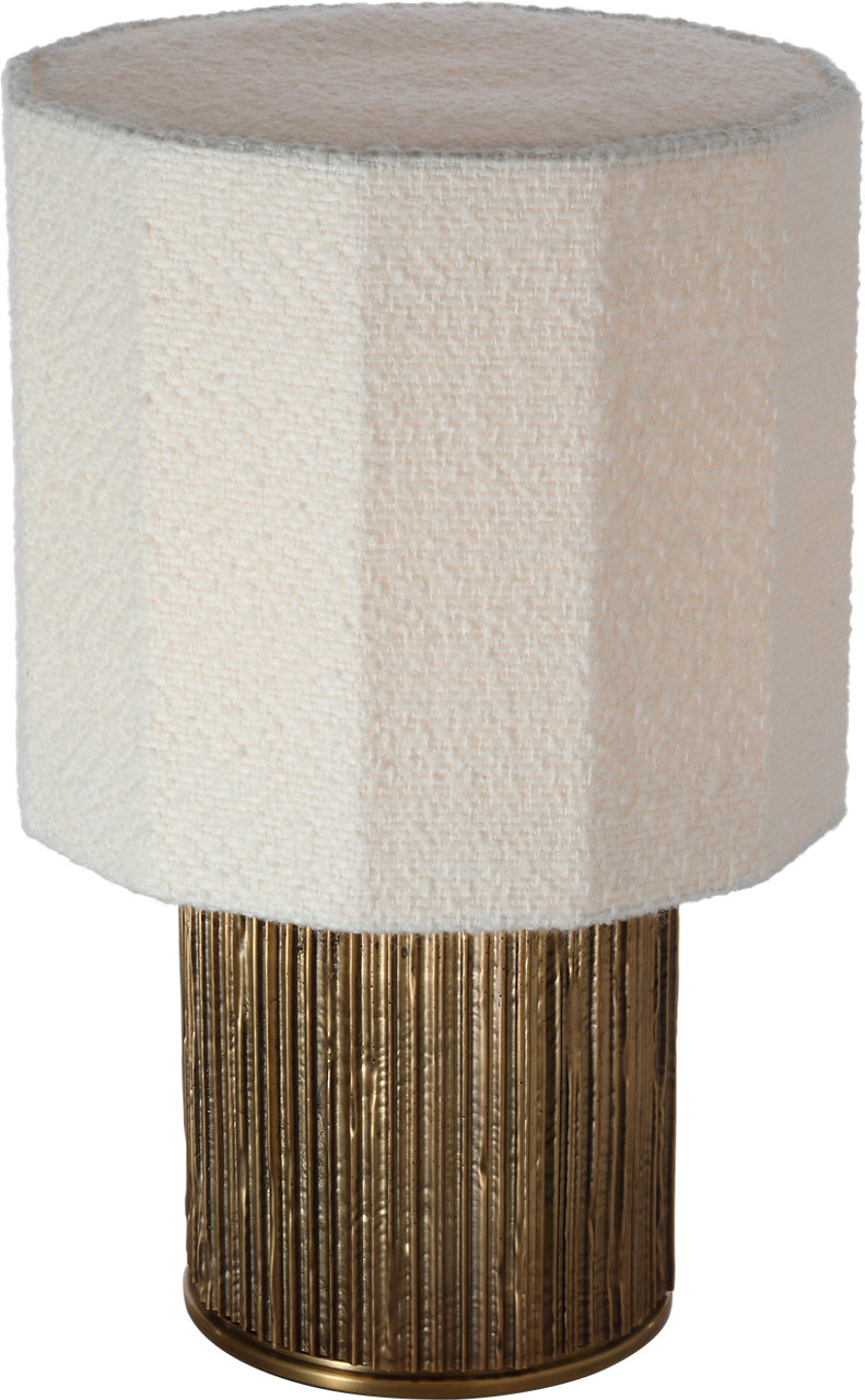 Fumar 18" Table Lamp | Ridged Tombac | BouclÃ© Shade