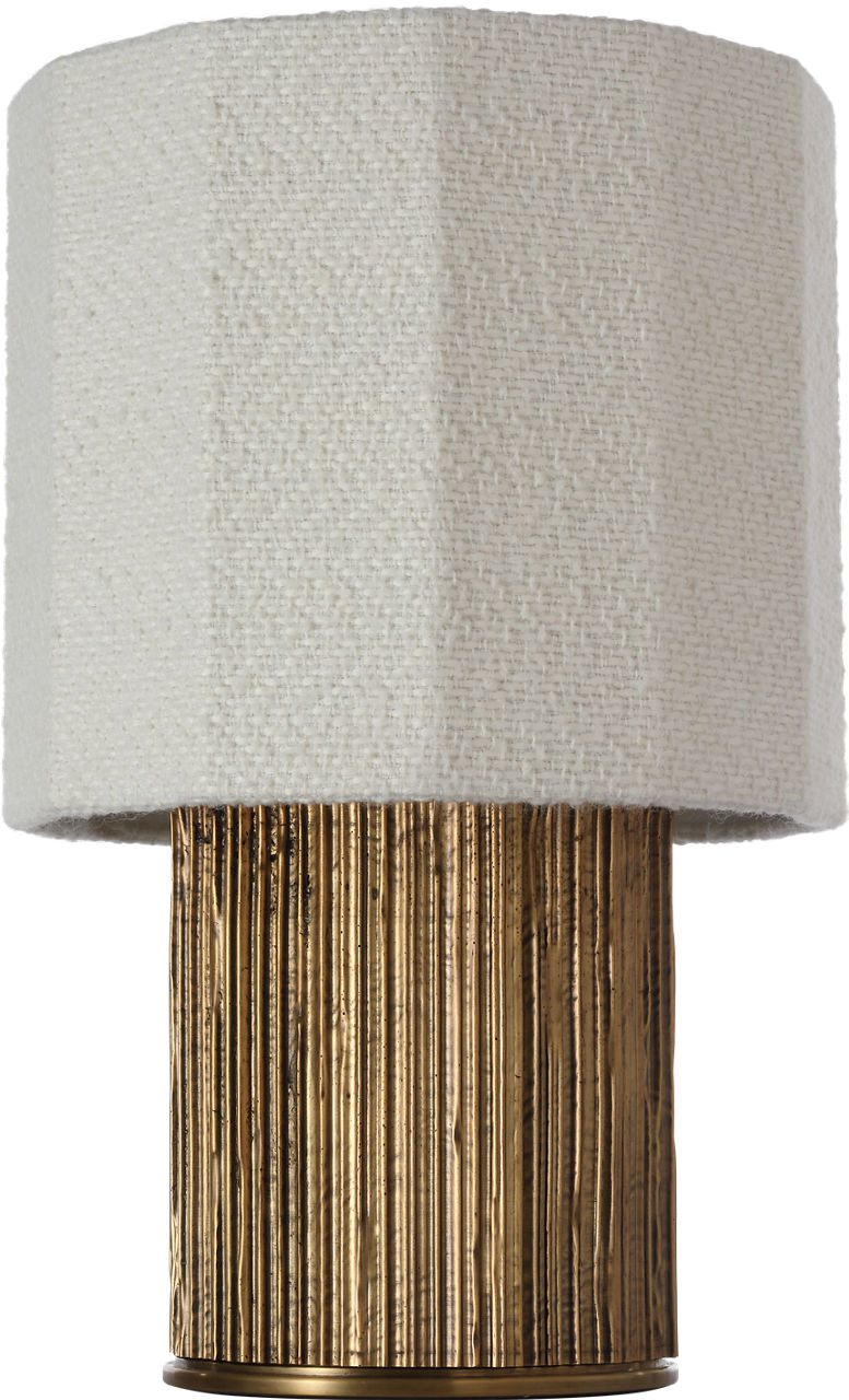 Fumar 18" Table Lamp | Ridged Tombac | BouclÃ© Shade