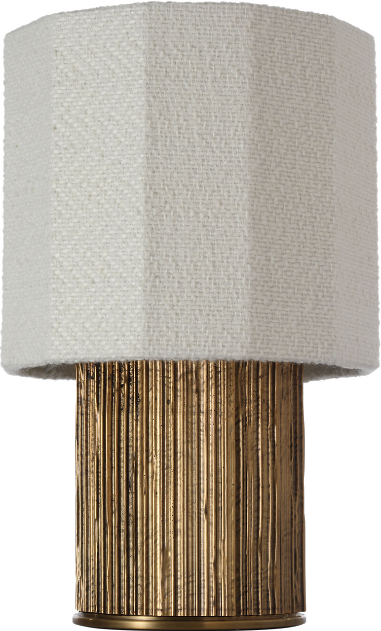 Fumar 18" Table Lamp | Ridged Tombac | BouclÃ© Shade
