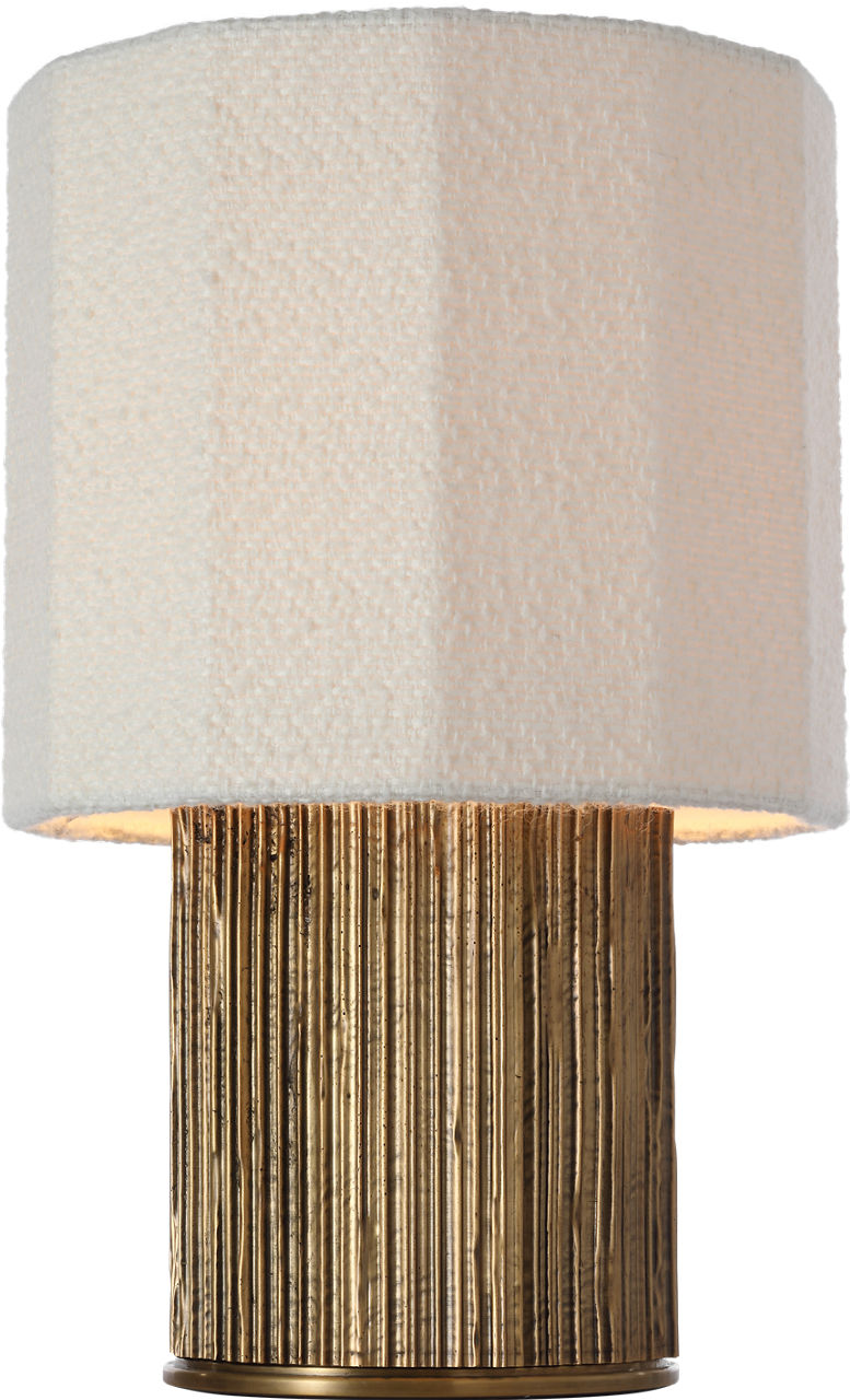Fumar 18" Table Lamp | Ridged Tombac | BouclÃ© Shade