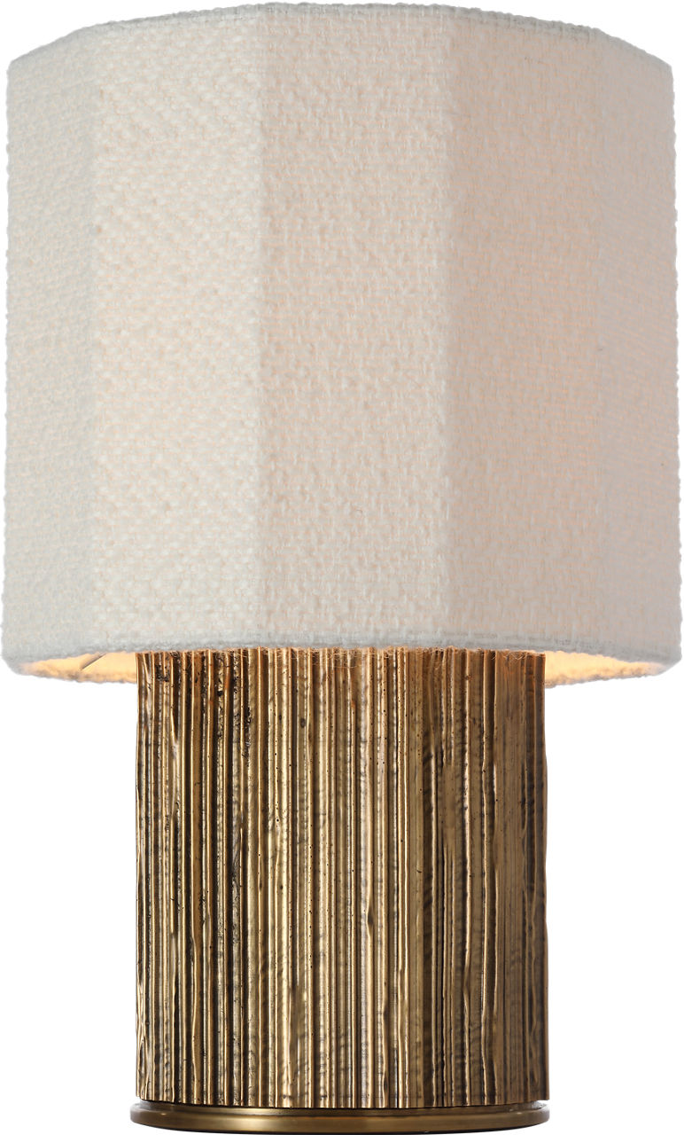 Fumar 18" Table Lamp | Ridged Tombac | BouclÃ© Shade