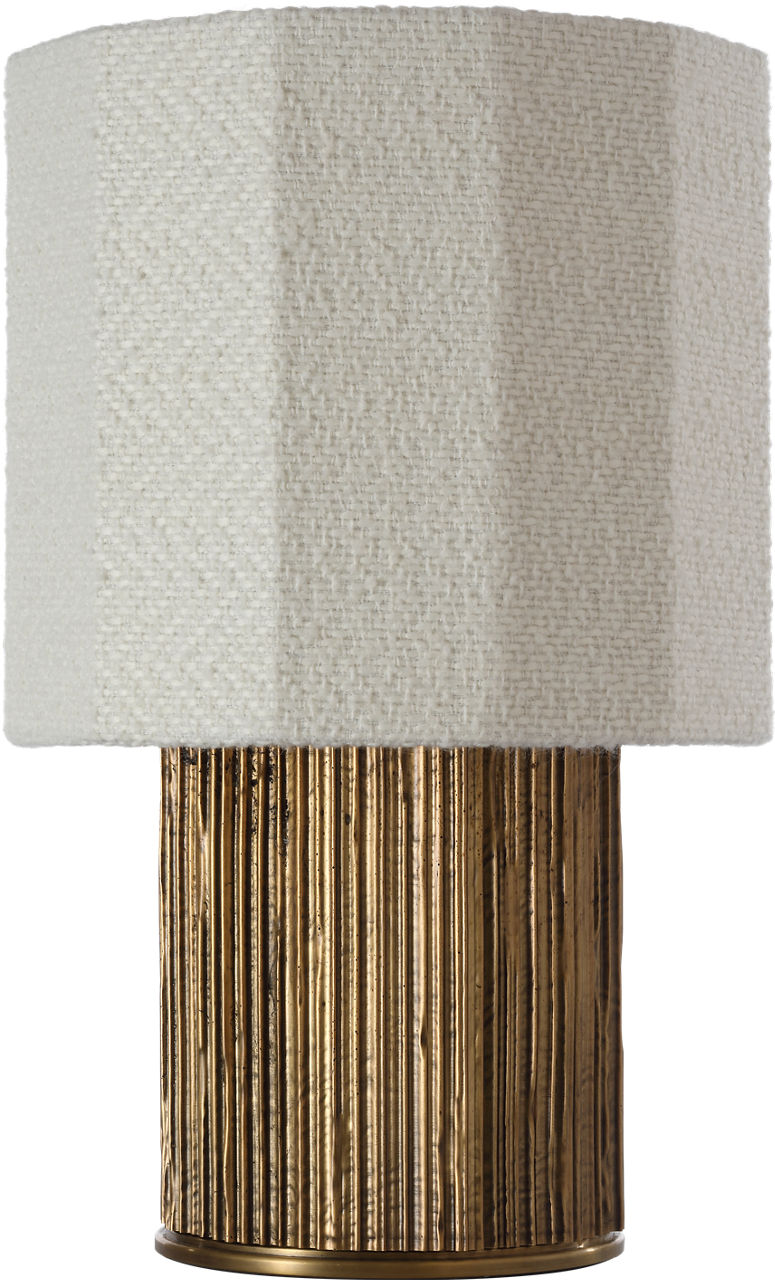 Fumar 18" Table Lamp | Ridged Tombac | BouclÃ© Shade