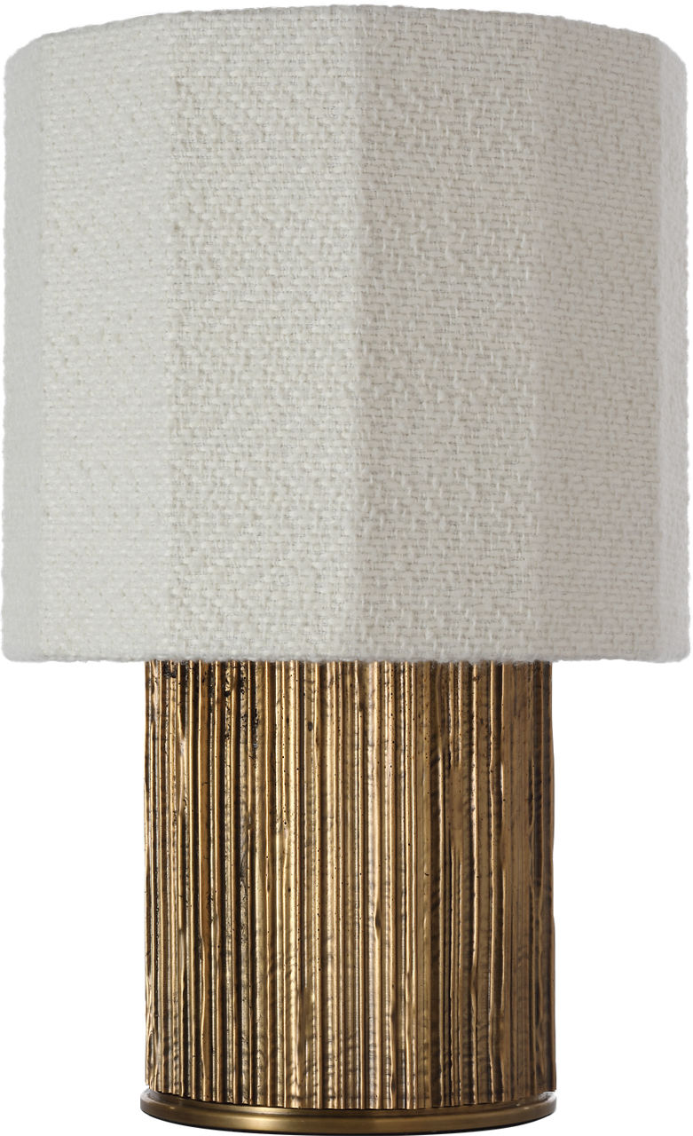 Fumar 18" Table Lamp | Ridged Tombac | BouclÃ© Shade