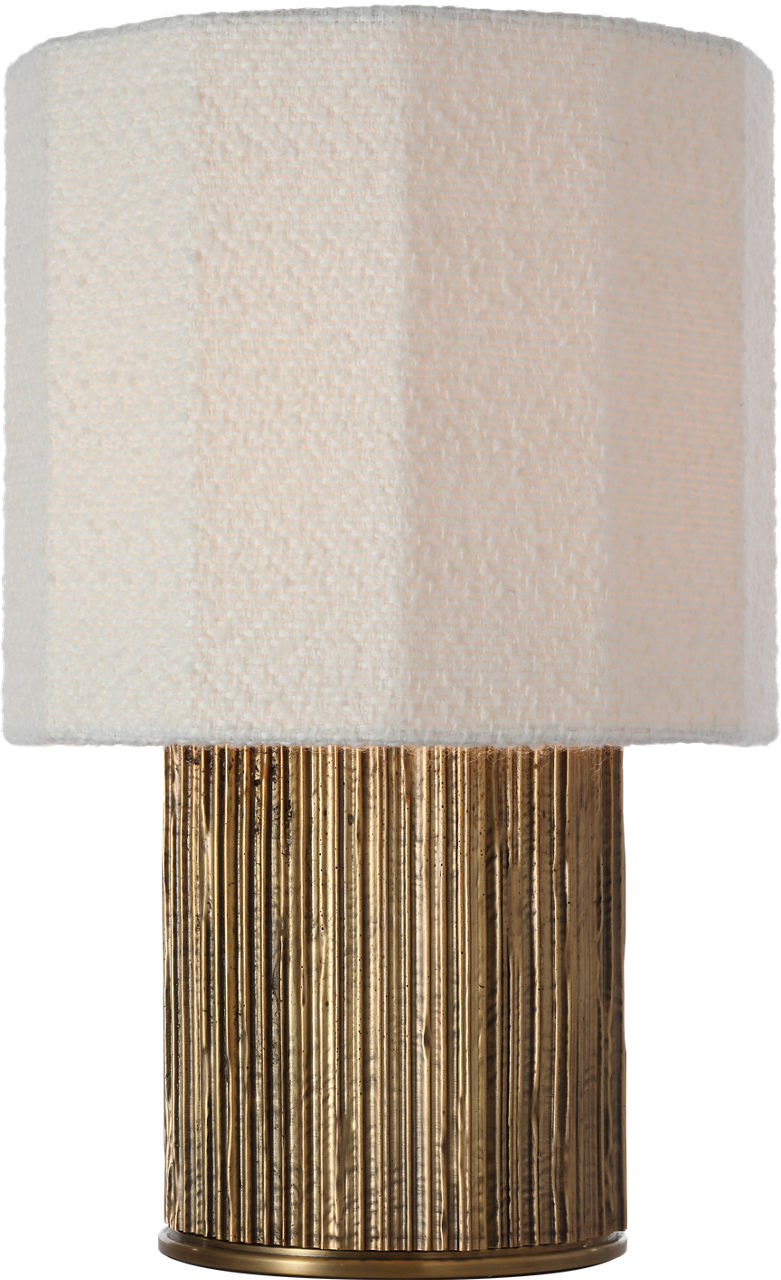 Fumar 18" Table Lamp | Ridged Tombac | BouclÃ© Shade