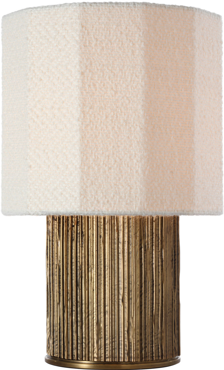 Fumar 18" Table Lamp | Ridged Tombac | BouclÃ© Shade