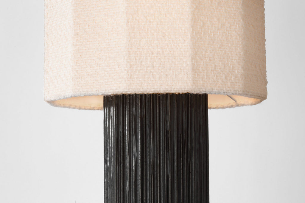 Fumar 24" Table Lamp | Ridged Carbon | BouclÃ© Shade