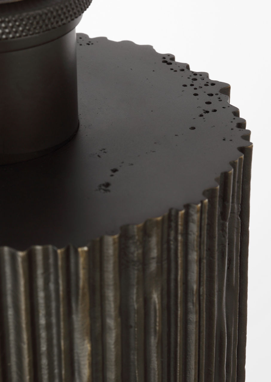 Fumar 24" Table Lamp | Ridged Carbon | BouclÃ© Shade