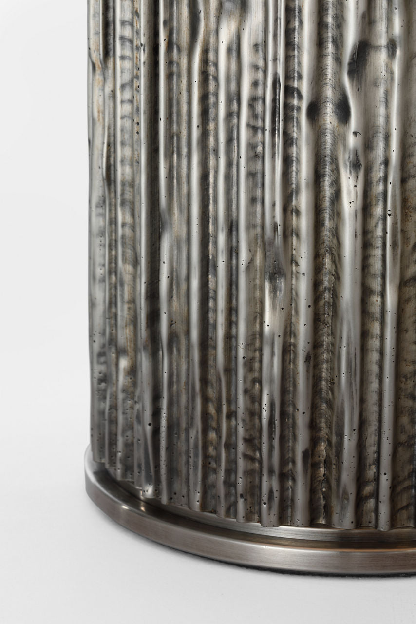 Fumar 24" Table Lamp | Ridged Graphite | BouclÃ© Shade