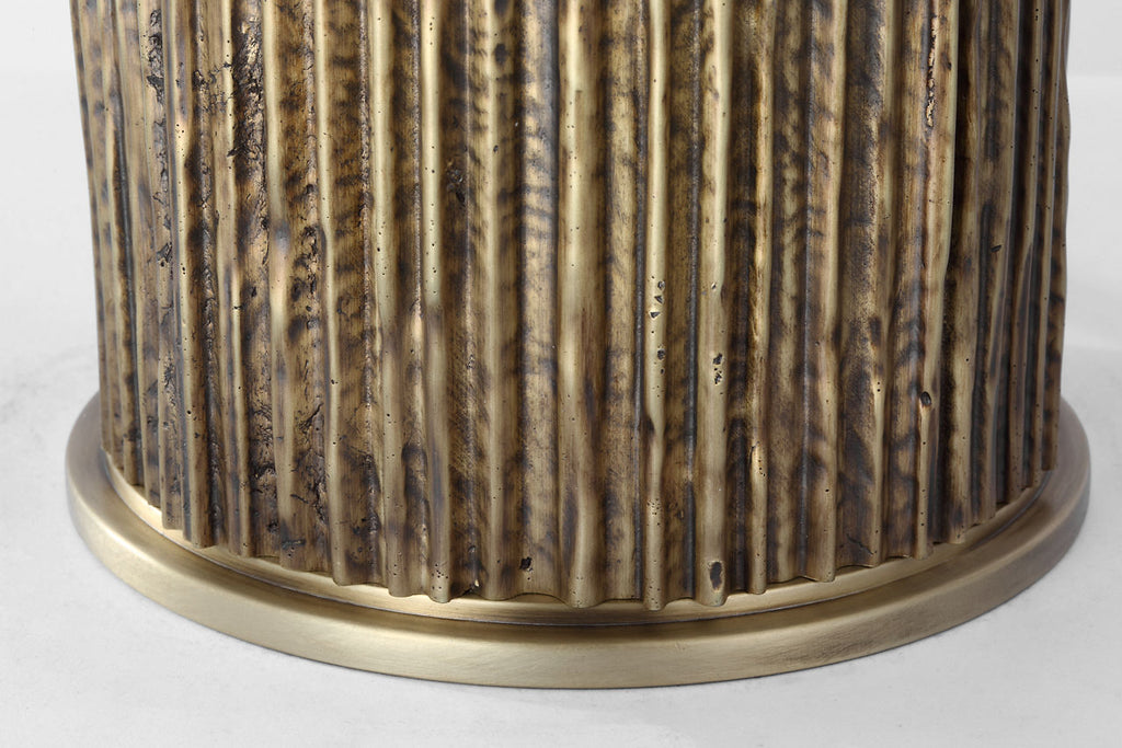 Fumar 24" Table Lamp | Ridged Tombac | BouclÃ© Shade