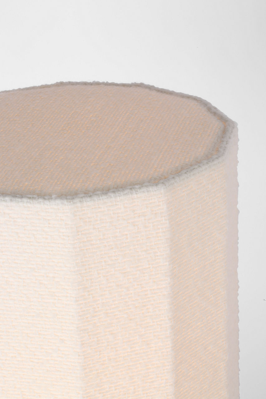 Fumar 24" Table Lamp | Ridged Tombac | BouclÃ© Shade