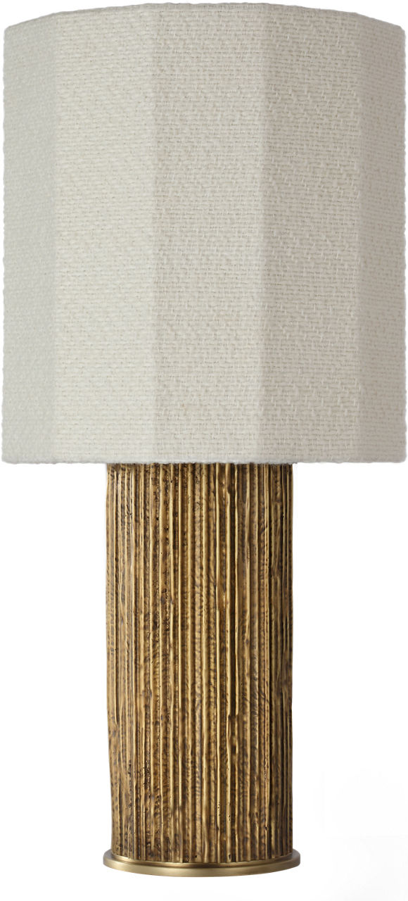 Fumar 24" Table Lamp | Ridged Tombac | BouclÃ© Shade