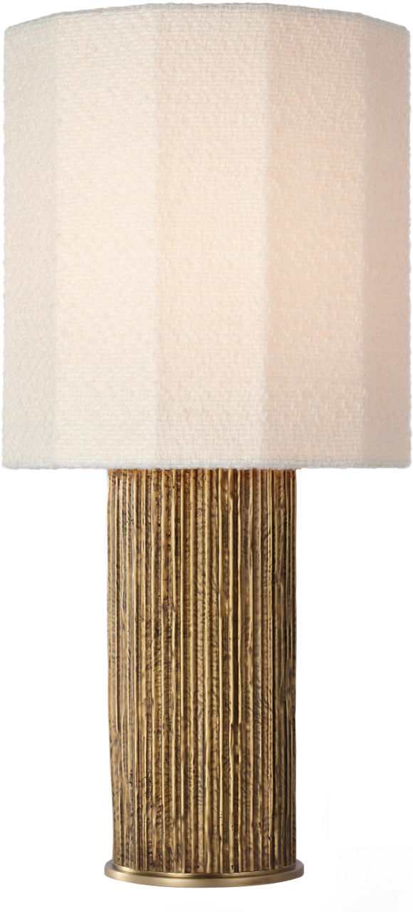 Fumar 24" Table Lamp | Ridged Tombac | BouclÃ© Shade