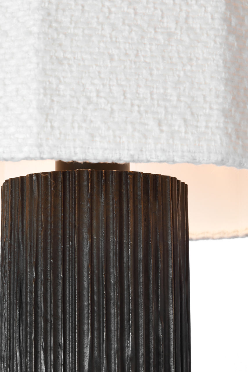 Fumar 29" Table Lamp | Ridged Carbon | BouclÃ© Shade