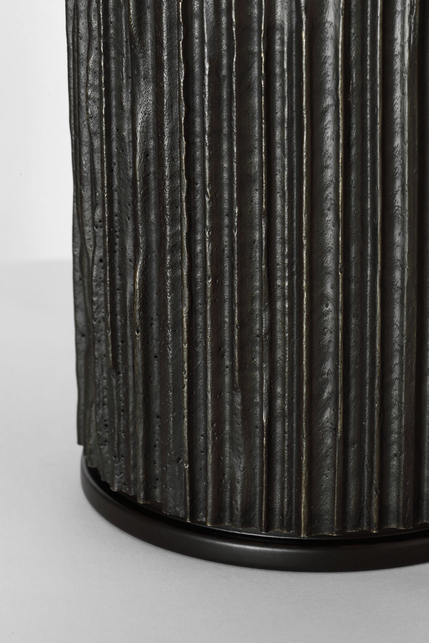 Fumar 29" Table Lamp | Ridged Carbon | BouclÃ© Shade