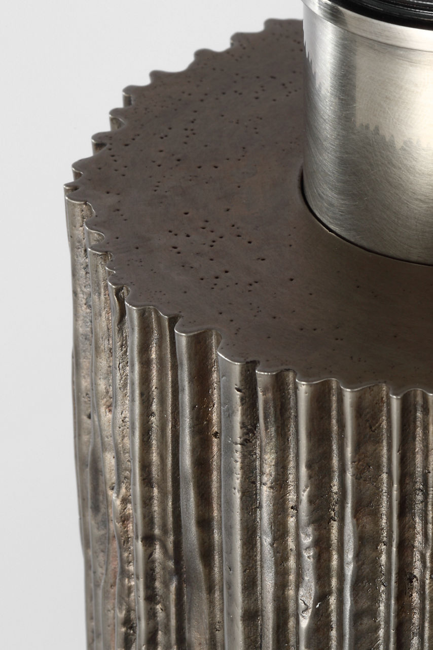Fumar 29" Table Lamp | Ridged Graphite | BouclÃ© Shade